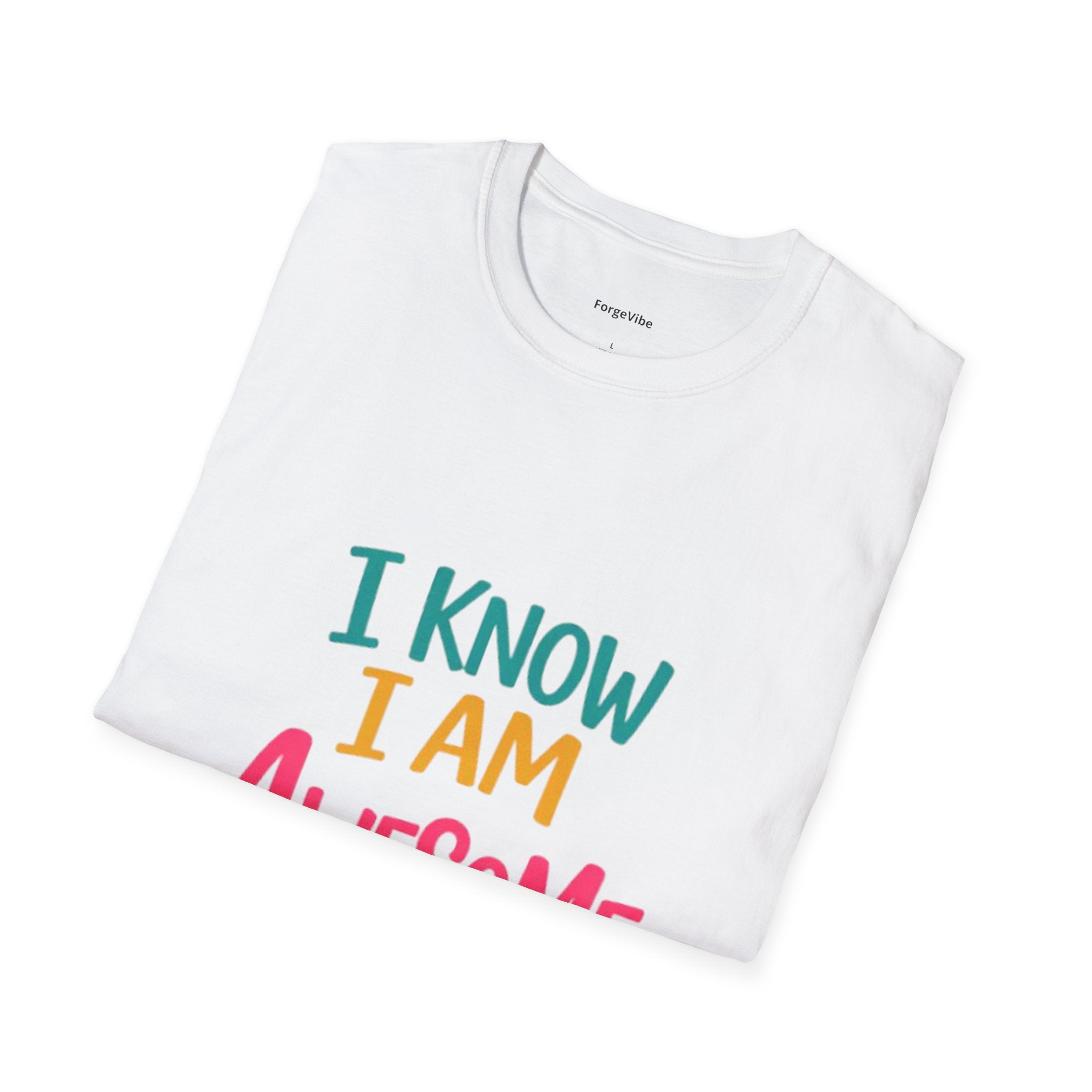 I Know I Am Awesome T-Shirt — Colorful Positive Quote Tee